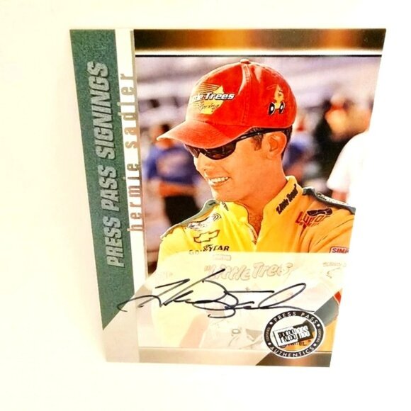 Vintage Nascar Trading Card Autographed Hermie Sadler 2000 Press Pass Racing - Picture 1 of 15